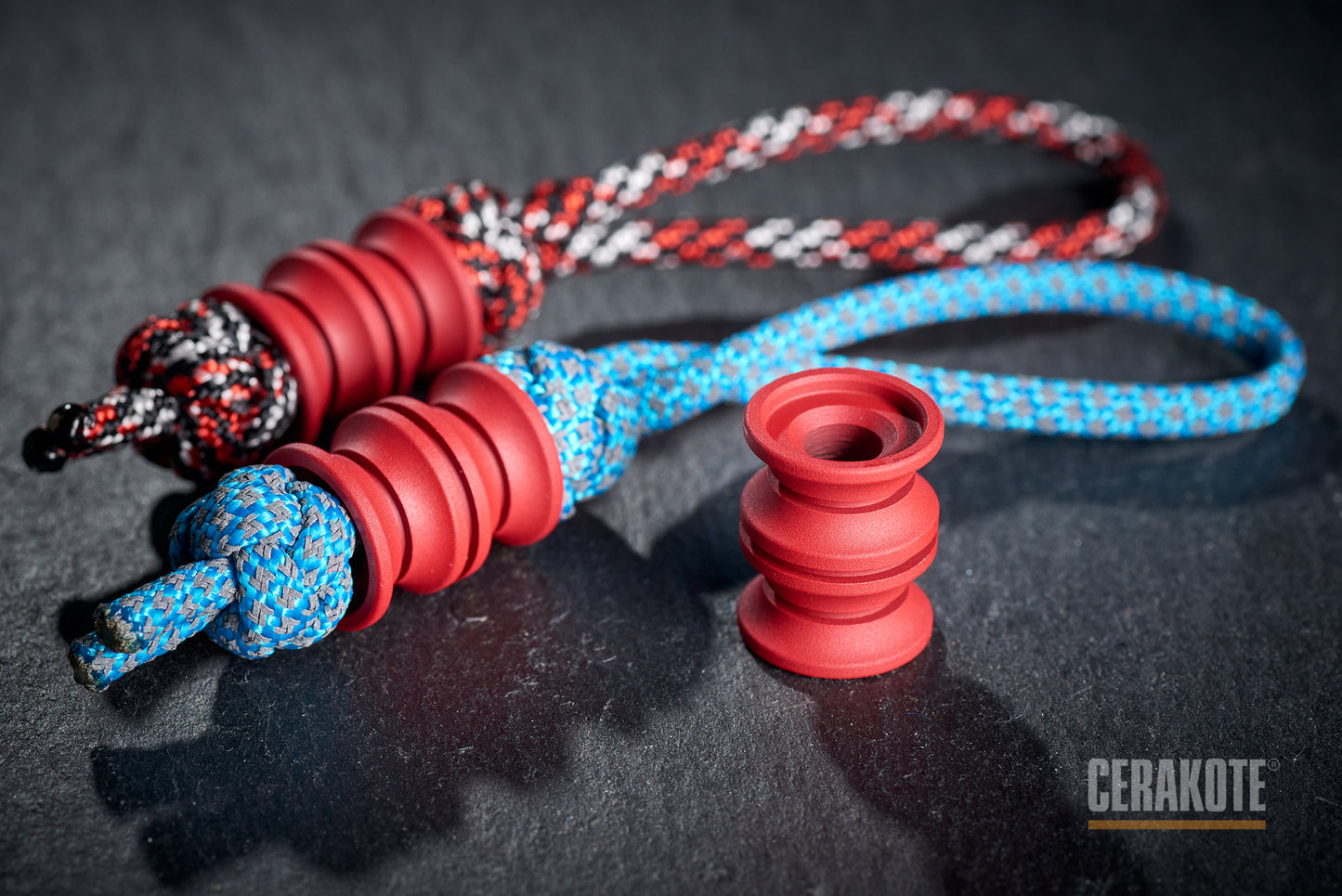Ruby Red Cerakote cool paracord bead Cylinder _ 3