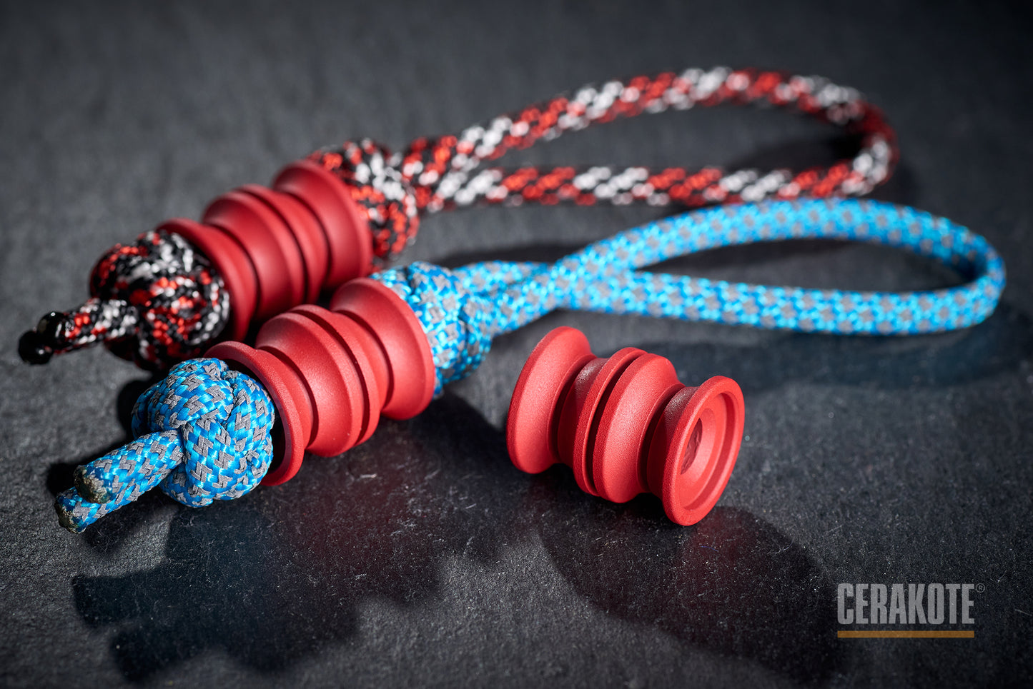Ruby Red Cerakote cool paracord bead Cylinder _ 4