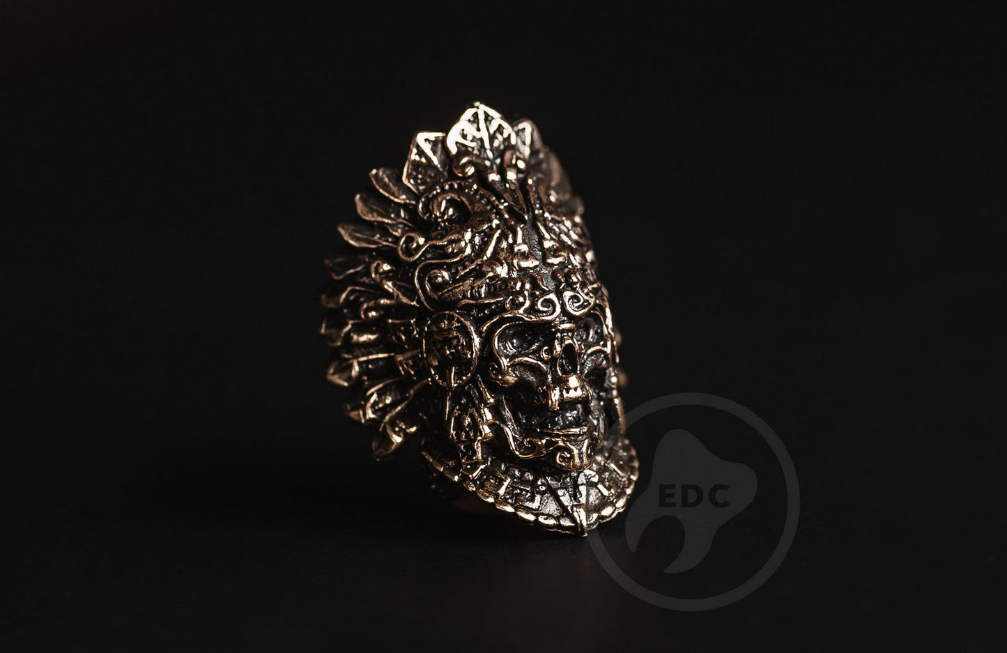Brass bead for bracelets Skull Of Aztec Priest Hand With Heart _ 10