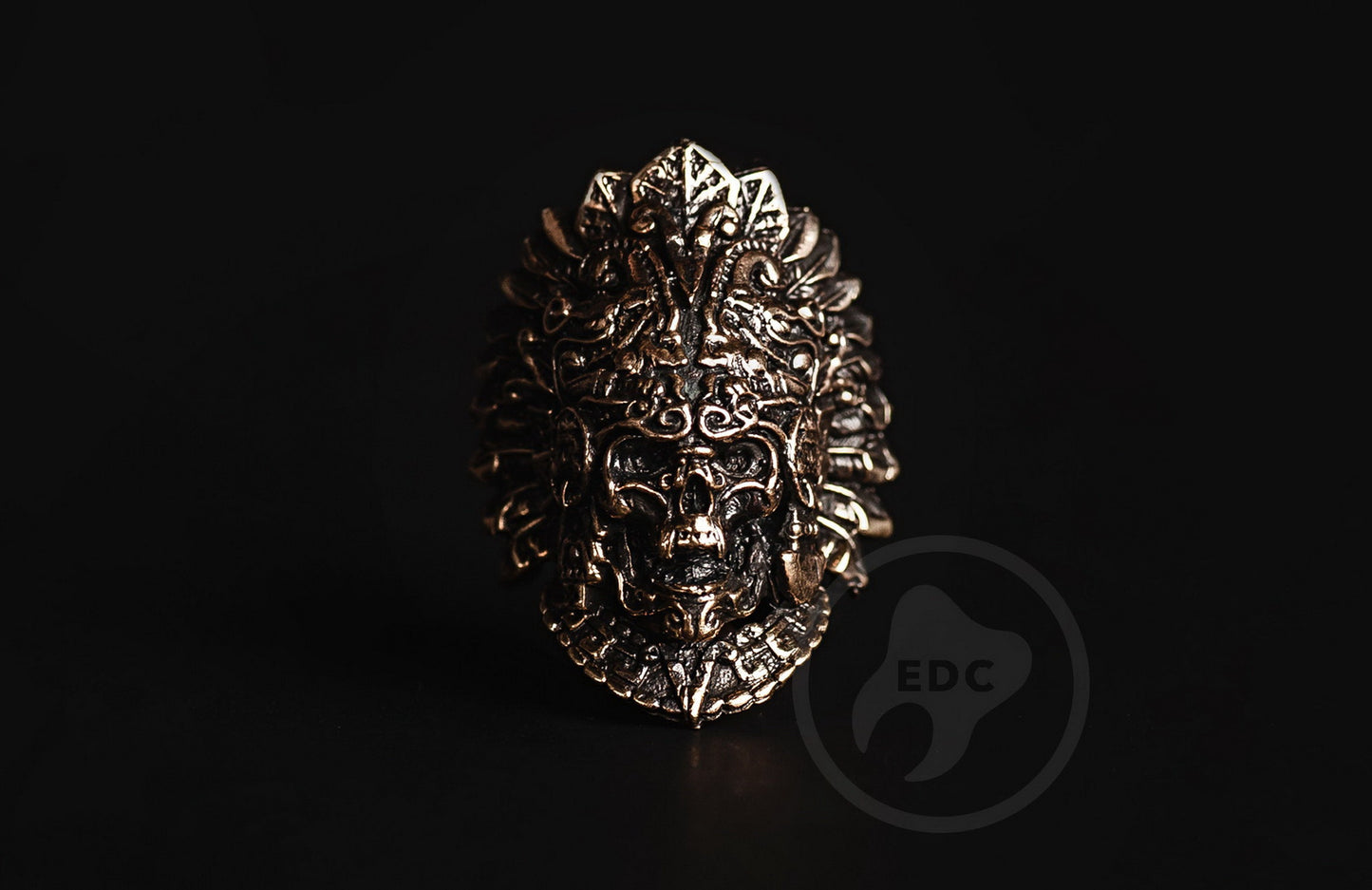 Brass bead for bracelets Skull Of Aztec Priest Hand With Heart _ 8