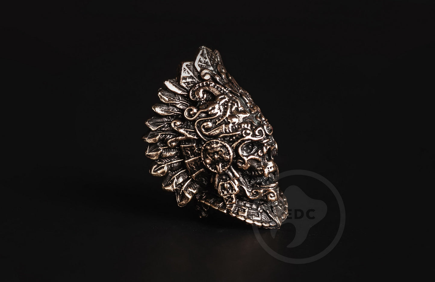 Brass bead for bracelets Skull Of Aztec Priest Hand With Heart _ 9