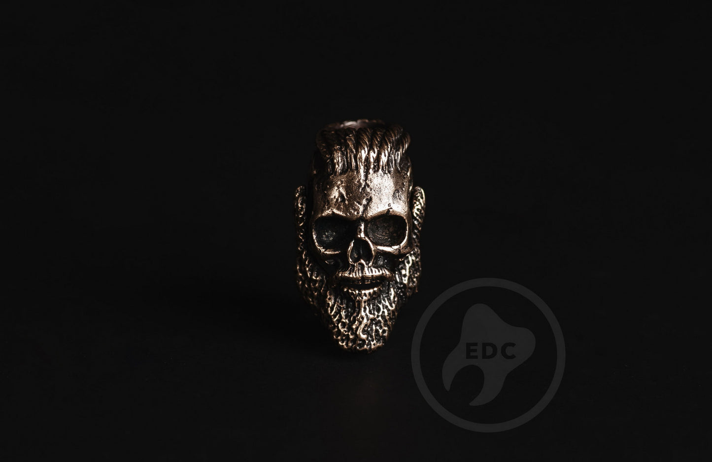 Vintage looking brass knife lanyard bead Skull Ragnar Lothbrok _ 5