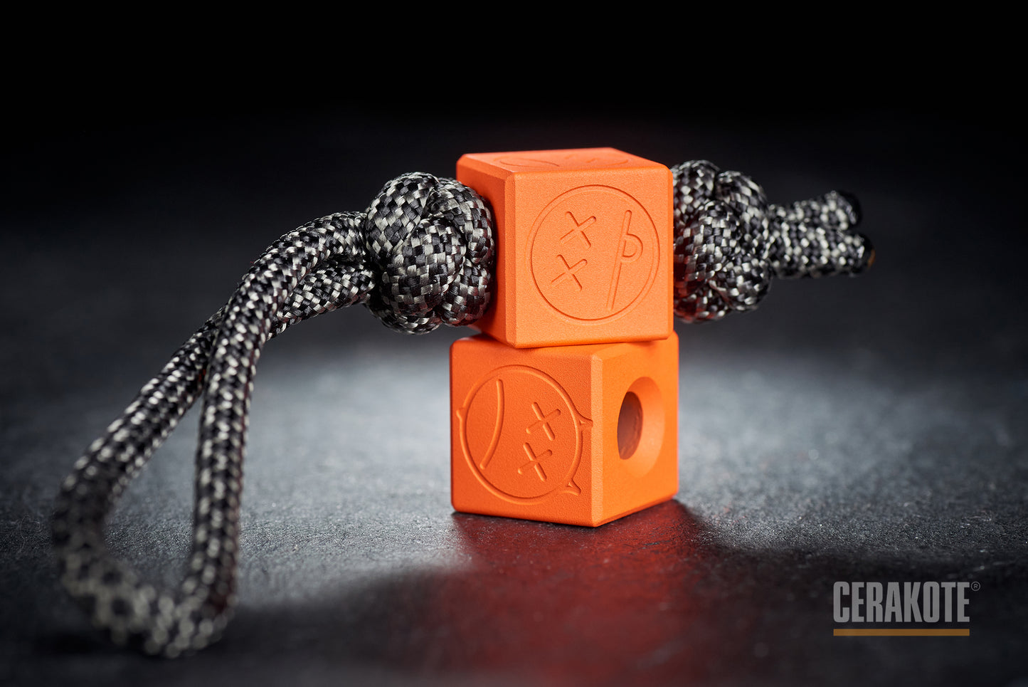 Orange Cerakote cheap bead for EDC bracelets Cube _ 2