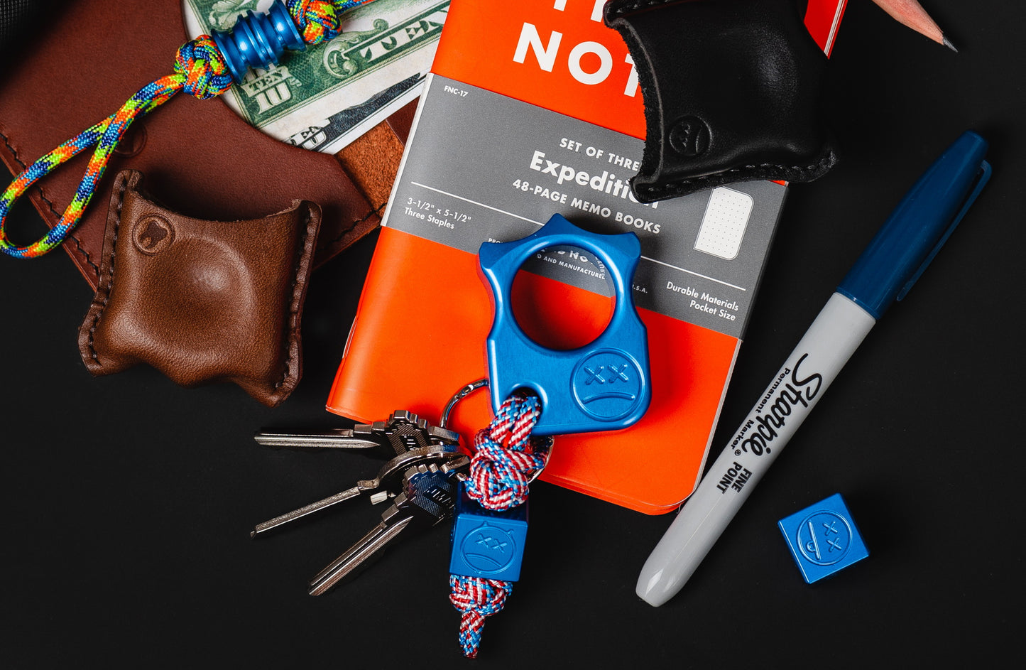 Blue cool aluminum one finger edc knuck SFK 03 _ 2