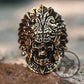 Brass Paracord Bead Skull Of Aztec Priest Hand With Heart