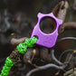 Set of Single Finger Knuckle Brass SFK 03 Purple Anodizing Type 2 & Brass Bead Lanyard Voodoo Shaman & EDC Leather Pouch