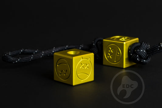 EDC Lanyard Bead Cube Sad Face Monster Anodizing Type 2