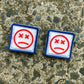EDC Velcro Patch Sad Face Blue, White, and Red 2 pcs.