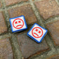 EDC Velcro Patch Sad Face Blue, White, and Red 2 pcs.
