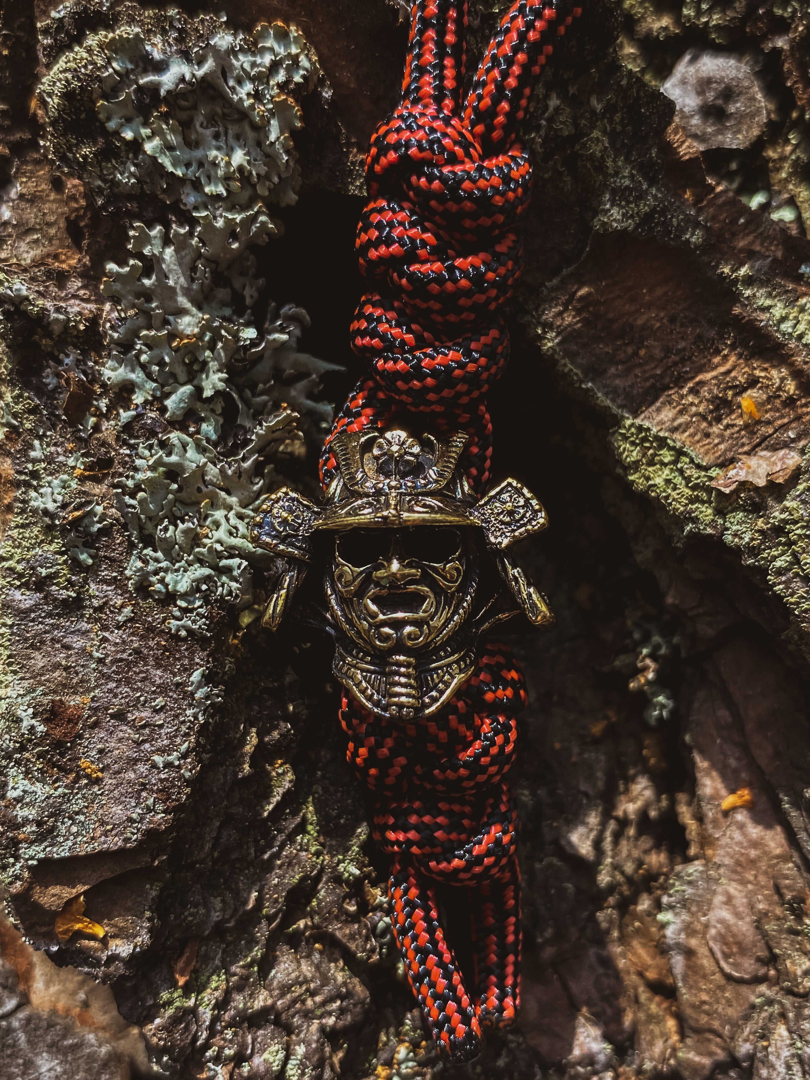 The Twin Demon Oni in Brass Black Premium Paracord Bracelet. – Three  Bracelet