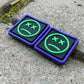 EDC Velcro Patch Sad Face Purple, Black, and Green 2 pcs.