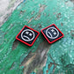 EDC Velcro Patch Sad Face Red, Black, and White 2 pcs.
