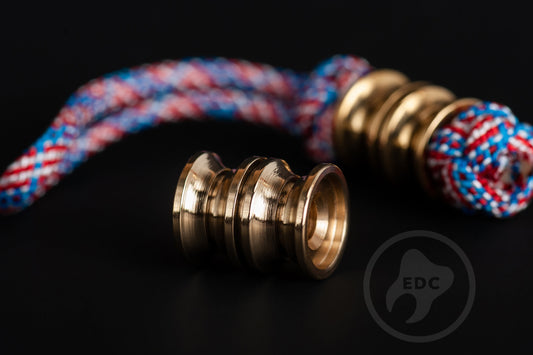 Paracord Bead EDC Cylinder Polished Brass