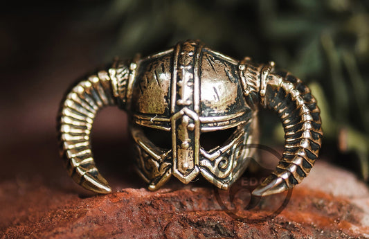 Brass Paracord Bead Dragonborn's Helmet