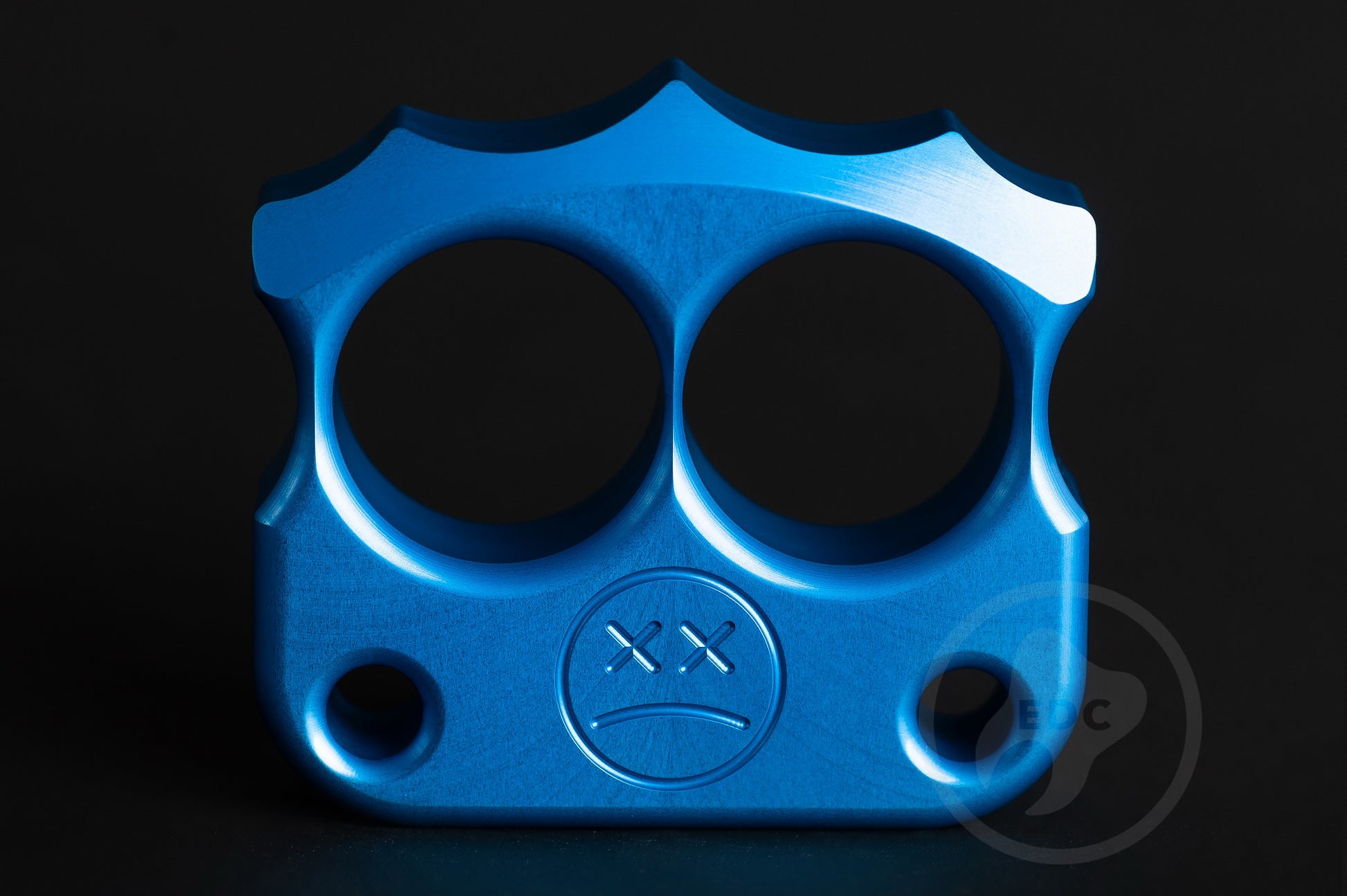 coolest blue aluminum brass knuckles two finger DFK 03 - 1