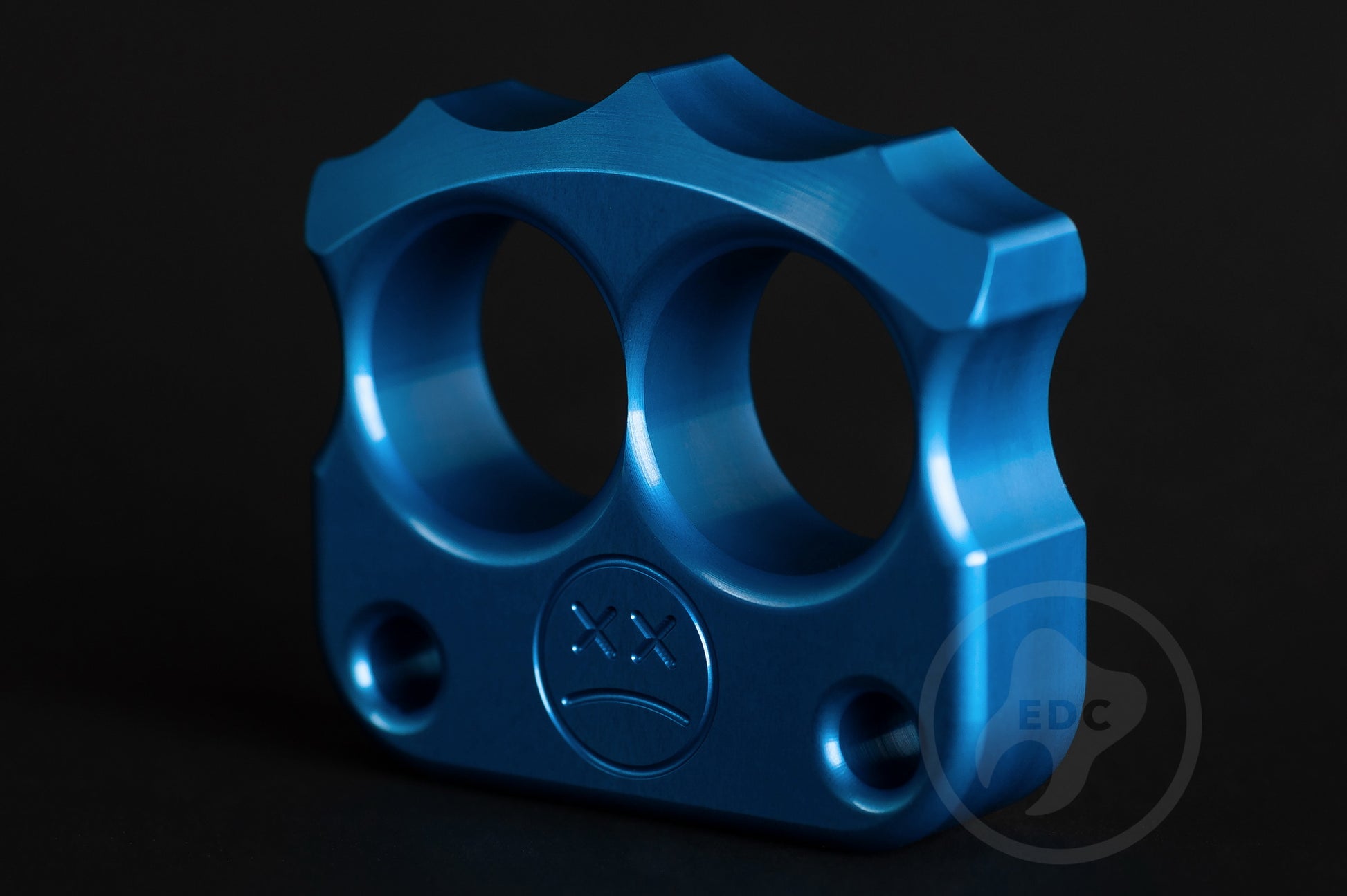 coolest blue aluminum brass knuckles two finger DFK 03 - 2