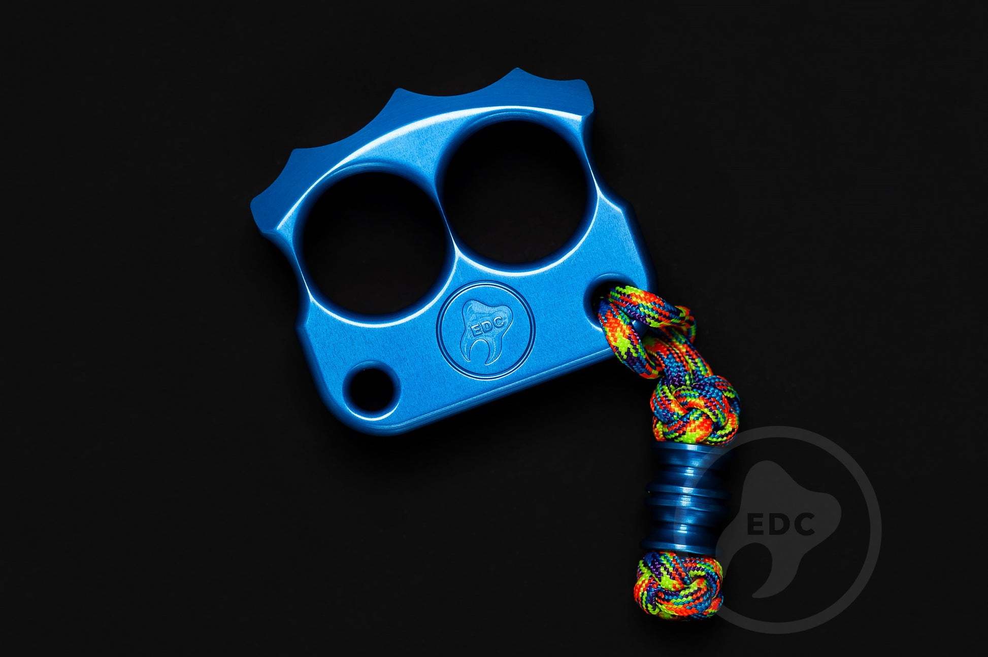 coolest blue aluminum brass knuckles two finger DFK 03 - 3