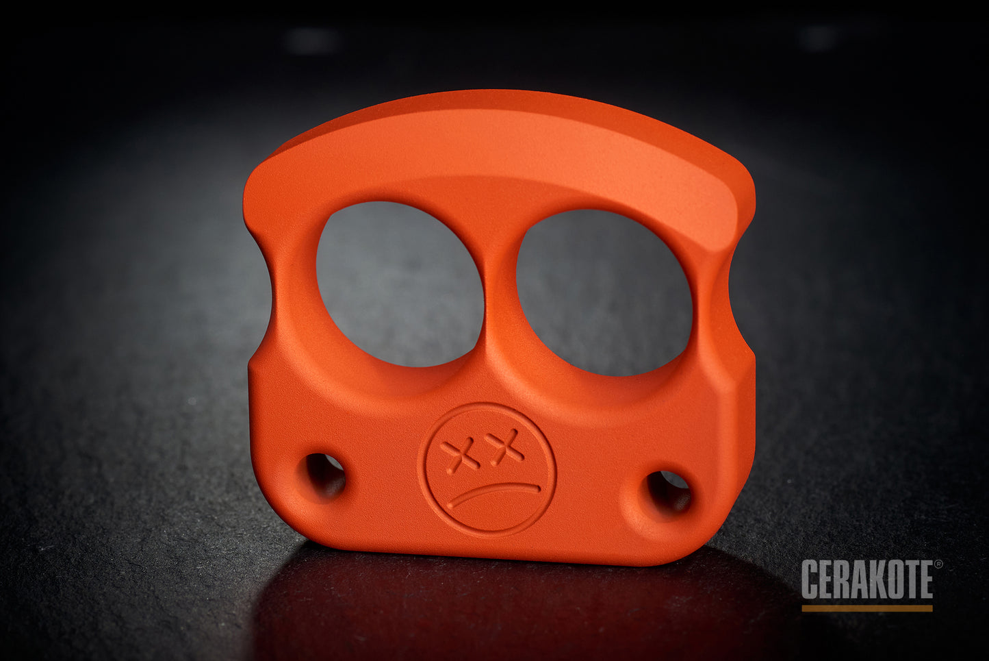 real cerakote coated hunter orange two finger knuckle duster DFK 01 - 2