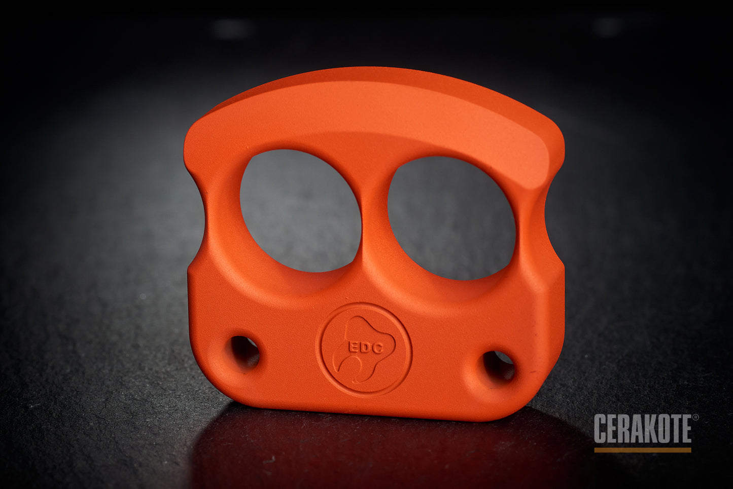 real cerakote coated hunter orange two finger knuckle duster DFK 01 - 3