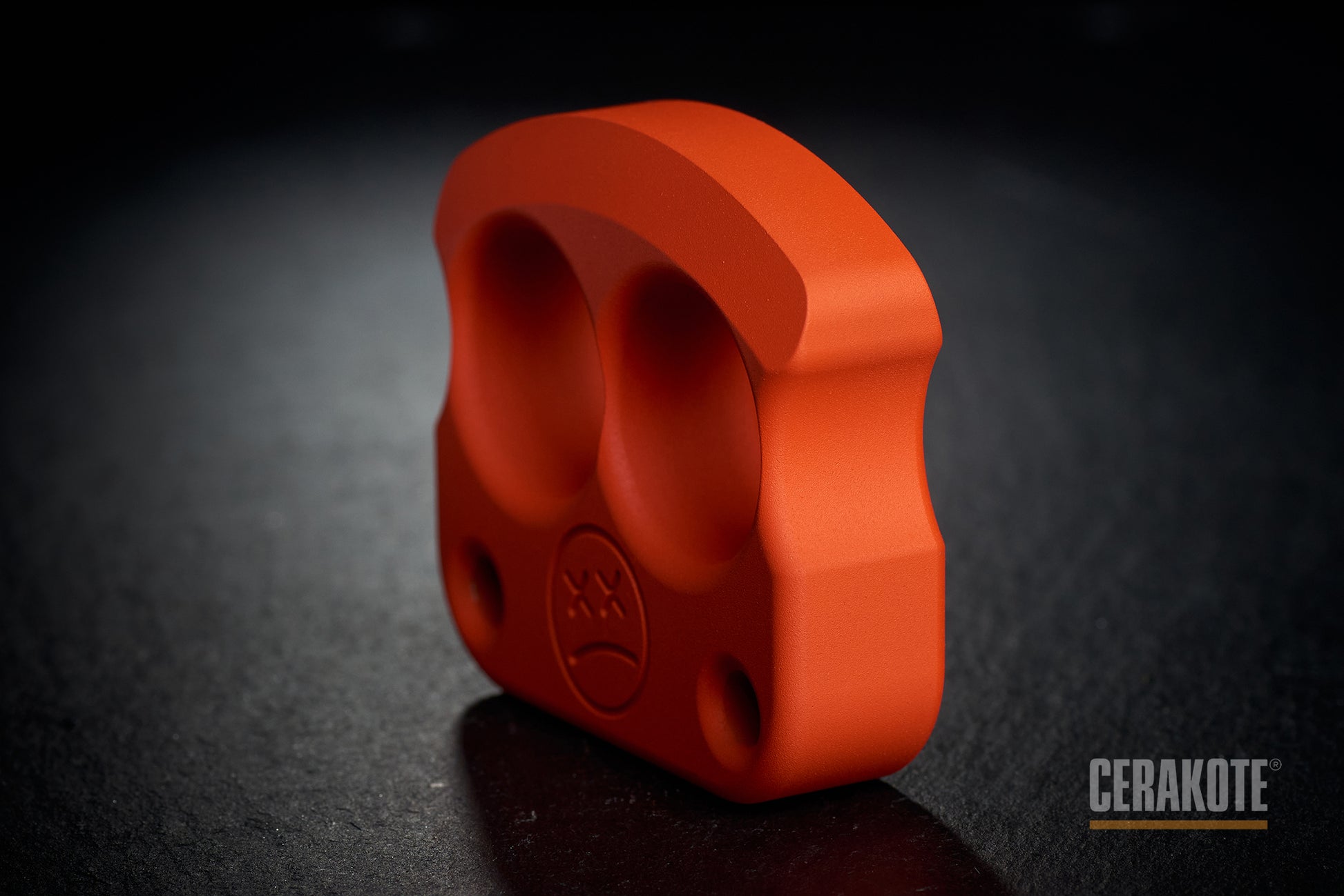 real cerakote coated hunter orange two finger knuckle duster DFK 01 - 4