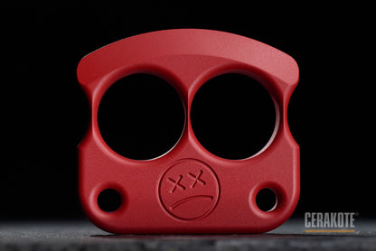 real cerakote coated ruby red brass knuckles DFK 01 - 1