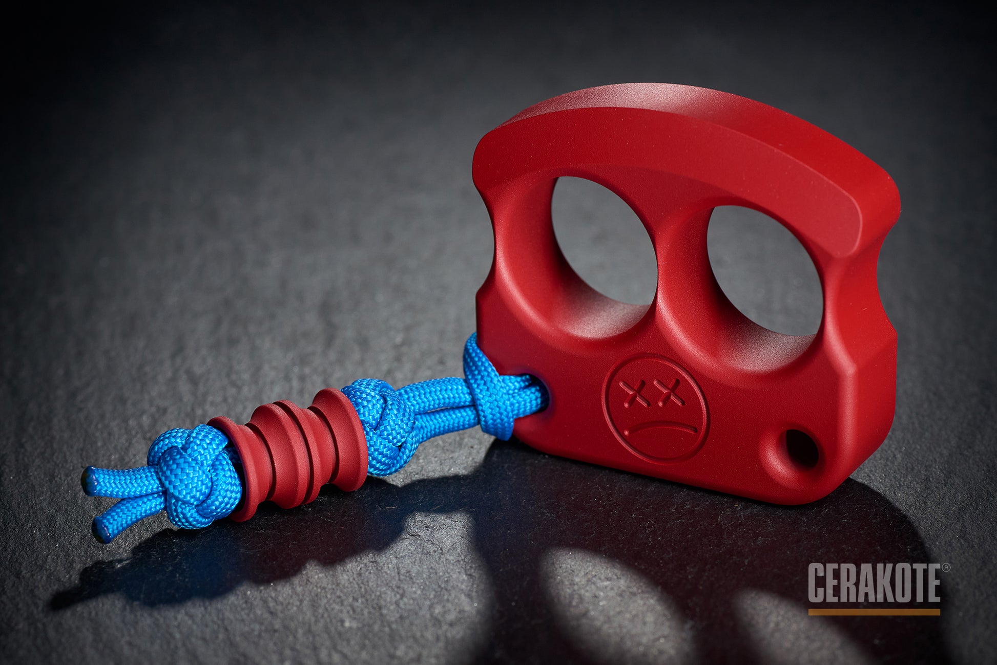 real cerakote coated ruby red brass knuckles DFK 01 - 5