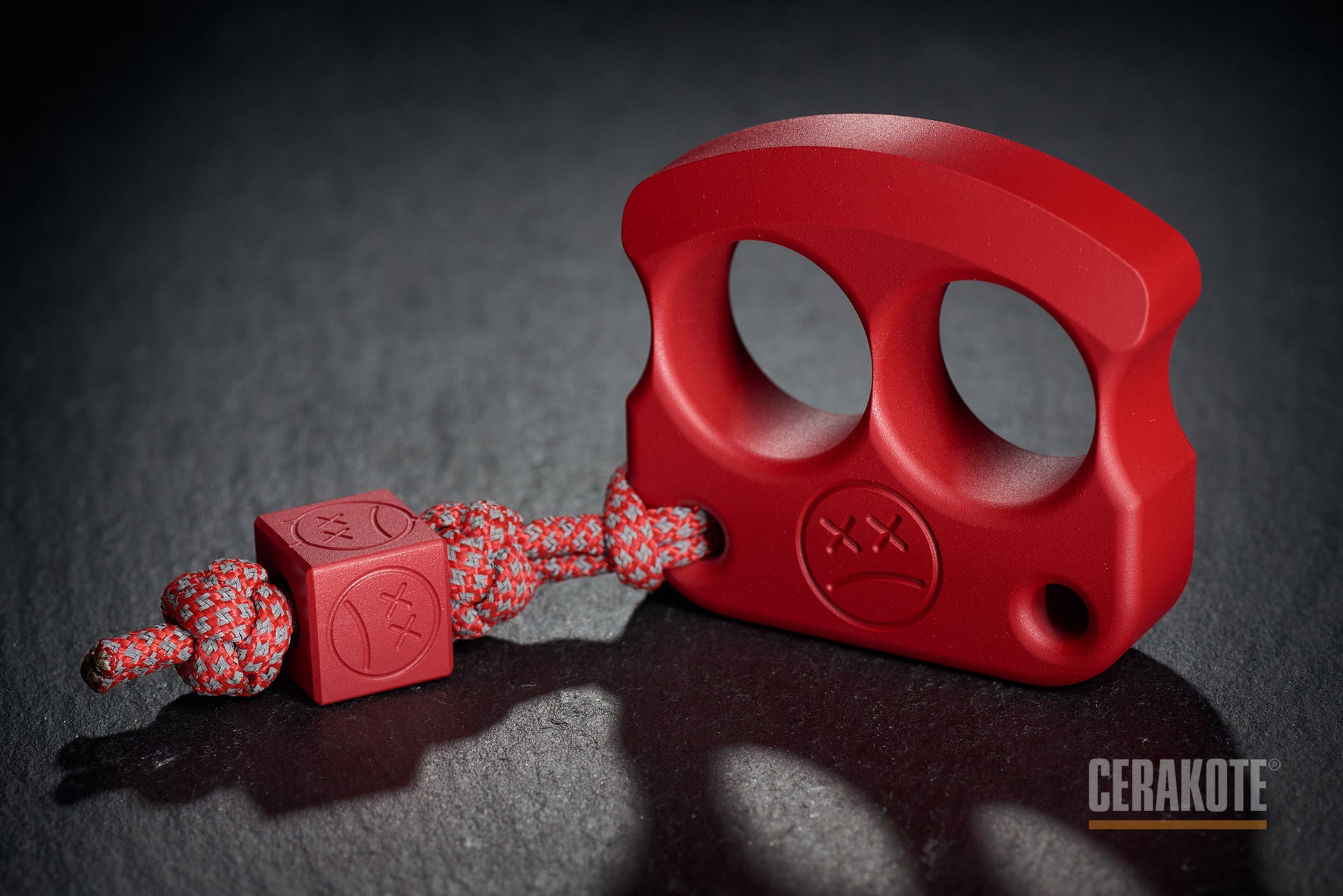 real cerakote coated ruby red brass knuckles DFK 01 - 6