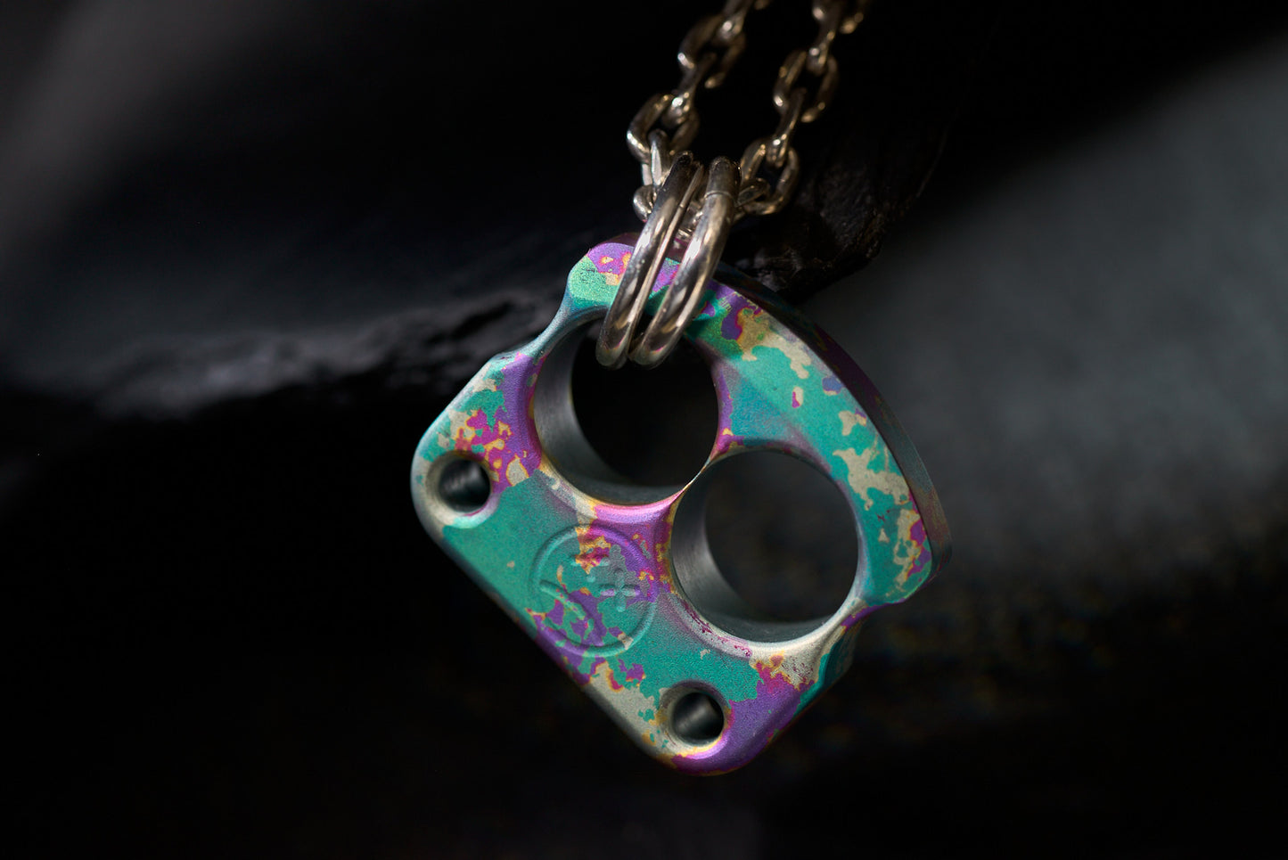 Men Pendant Necklace EDC Knuck DFK 01 Splash Anodized Ti