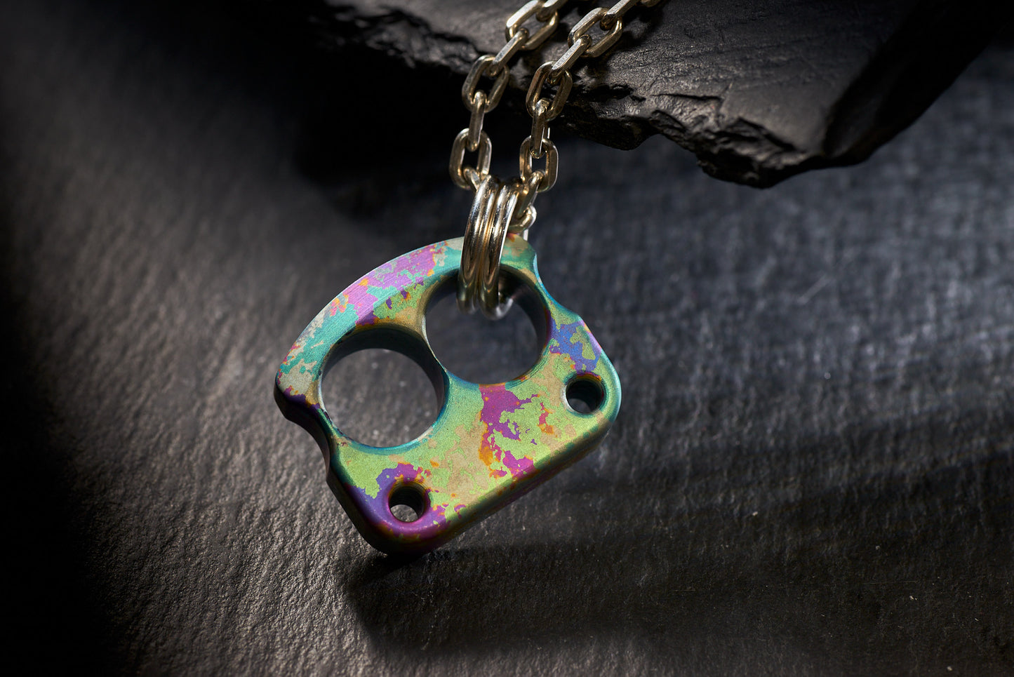 Men Pendant Necklace EDC Knuck DFK 01 Splash Anodized Ti