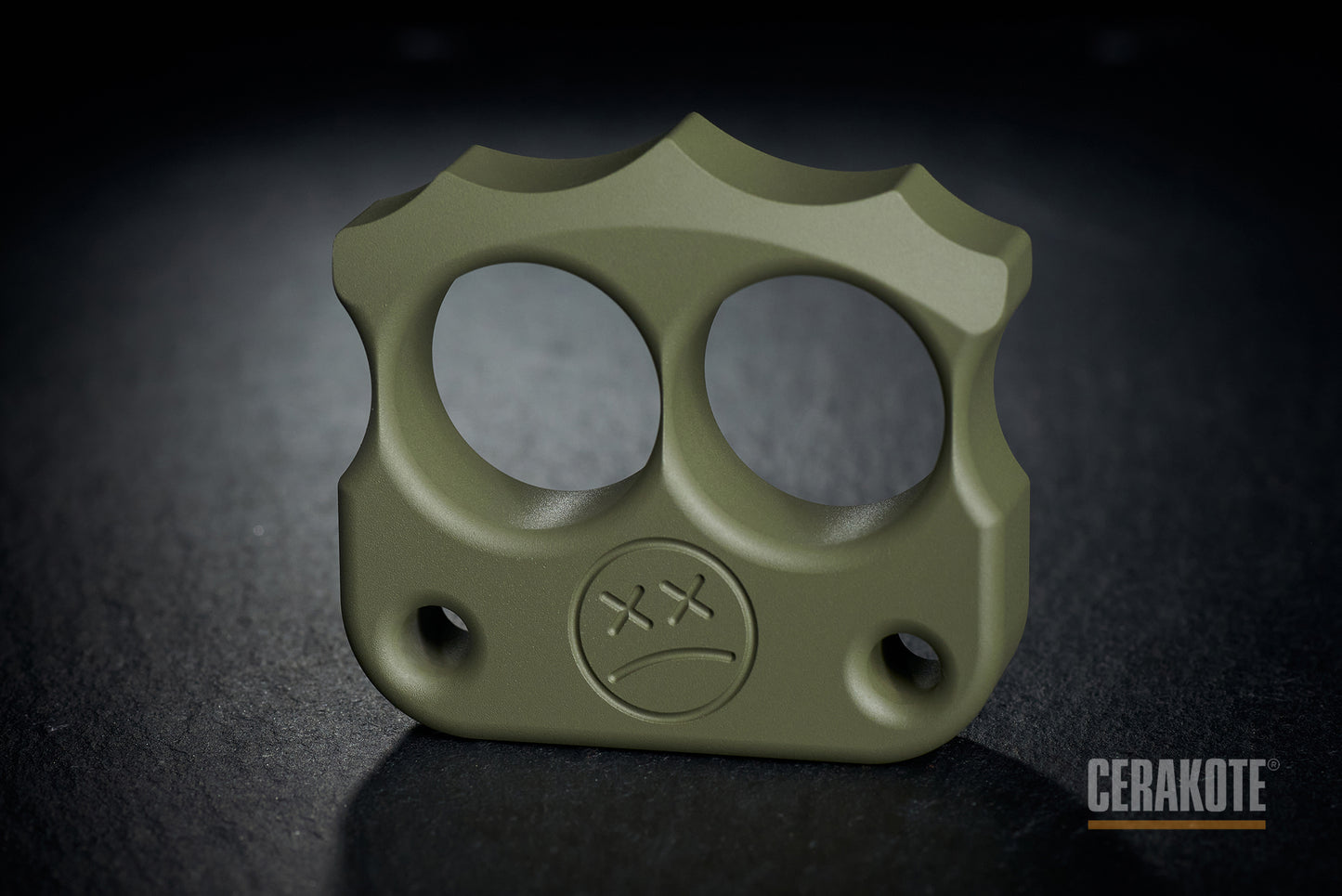 coolest cerakote coated forest green two finger brass knuckles DFK 03 - 2