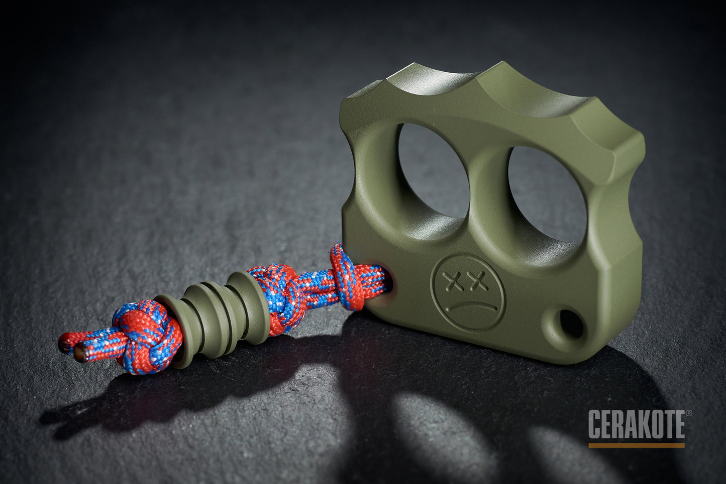 coolest cerakote coated forest green two finger brass knuckles DFK 03 - 5