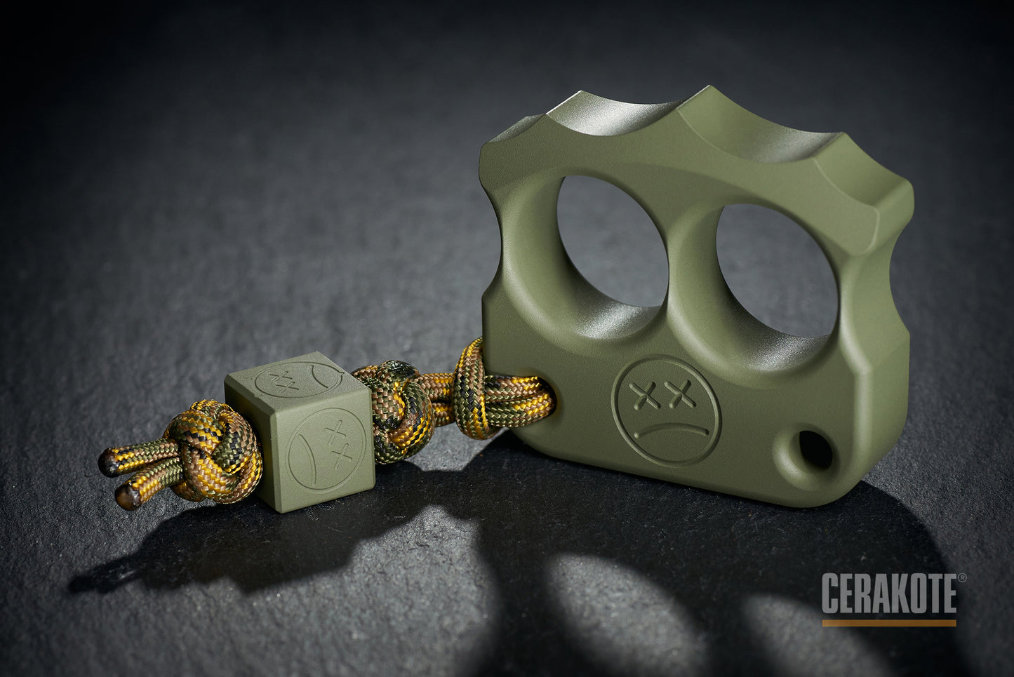 coolest cerakote coated forest green two finger brass knuckles DFK 03 - 6