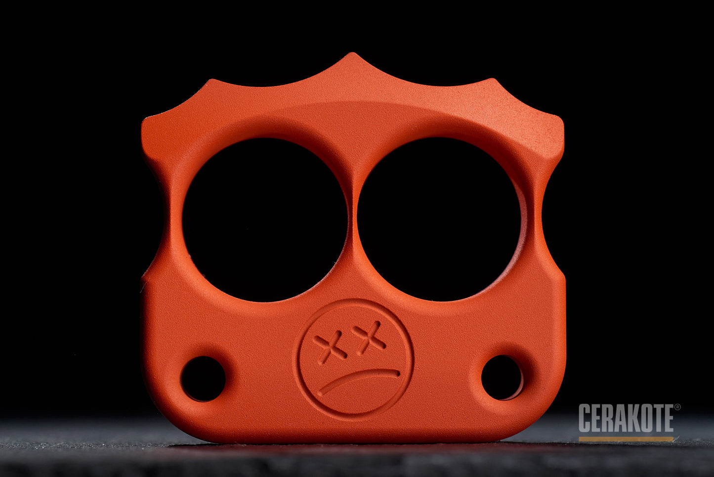 real cerakote coated hunter orange knuckle dusters 2 finger DFK 03 - 1