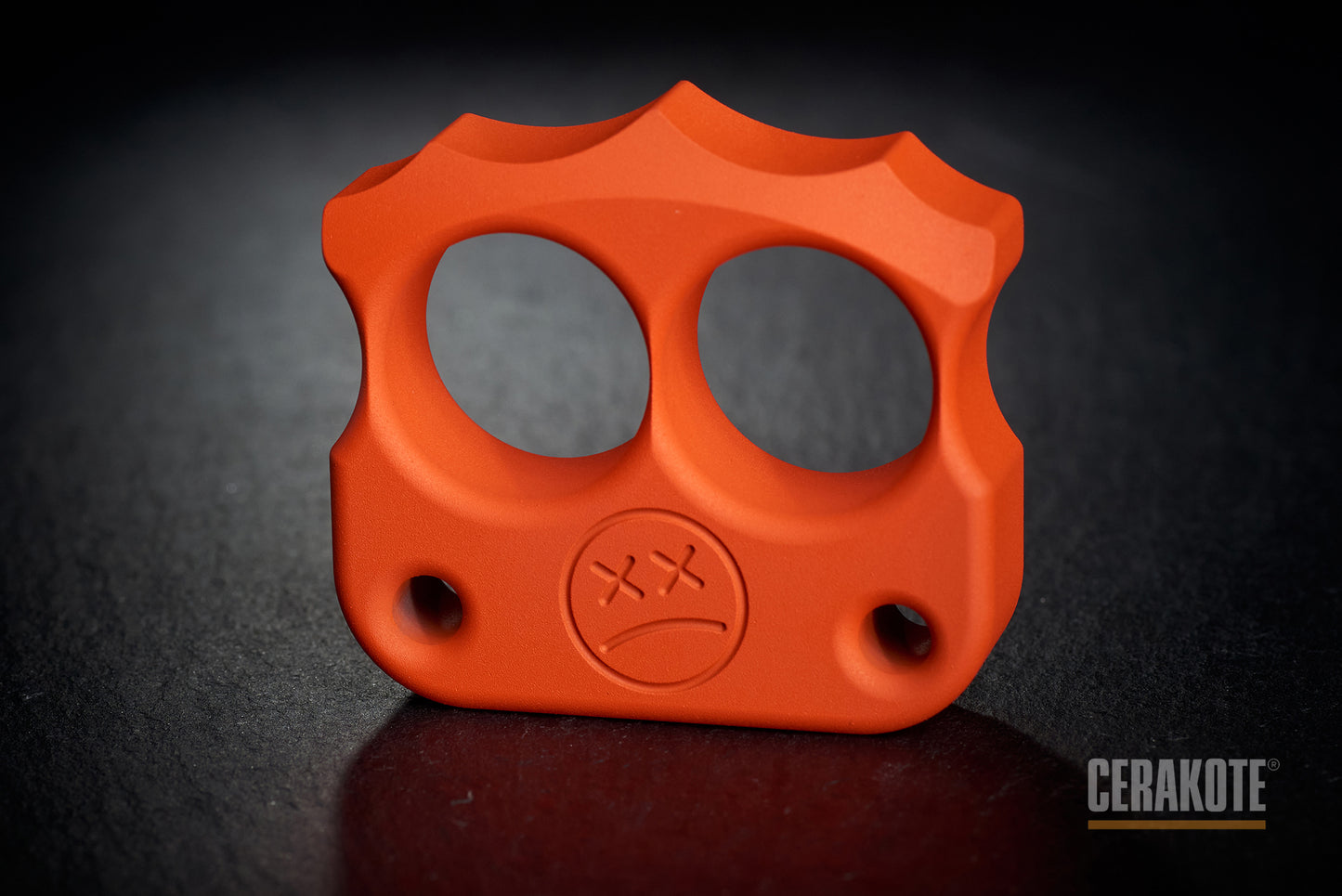 real cerakote coated hunter orange knuckle dusters 2 finger DFK 03 - 3