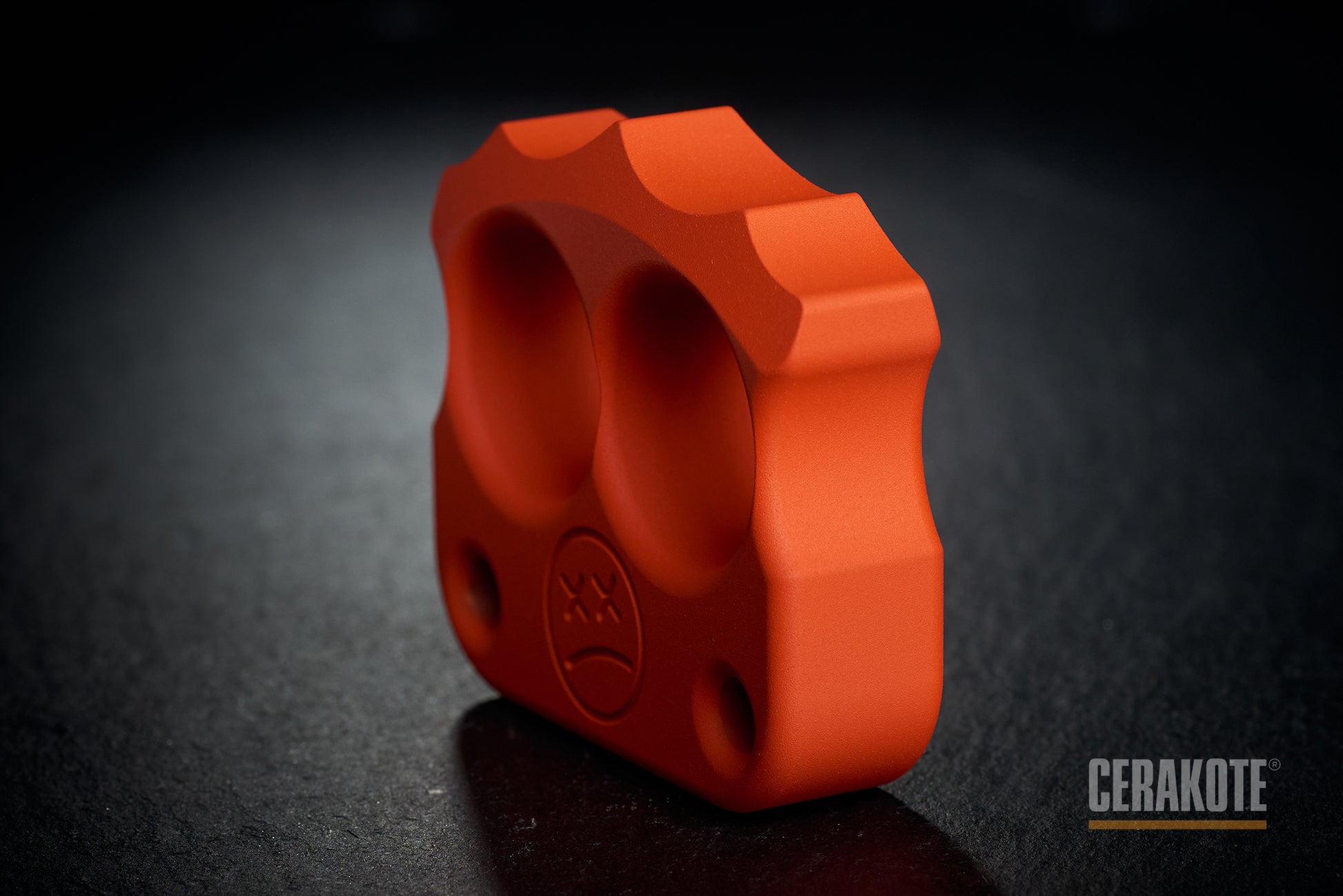 real cerakote coated hunter orange knuckle dusters 2 finger DFK 03 - 4