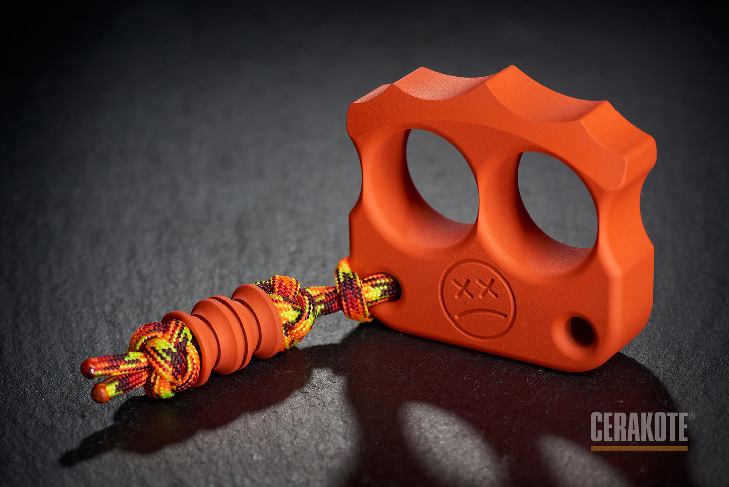 real cerakote coated hunter orange knuckle dusters 2 finger DFK 03 - 5