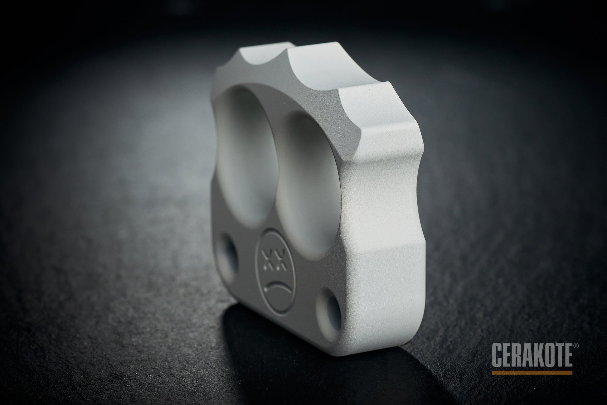 the best cerakote coated snow white brass knuckles 2 finger DFK 03 - 4