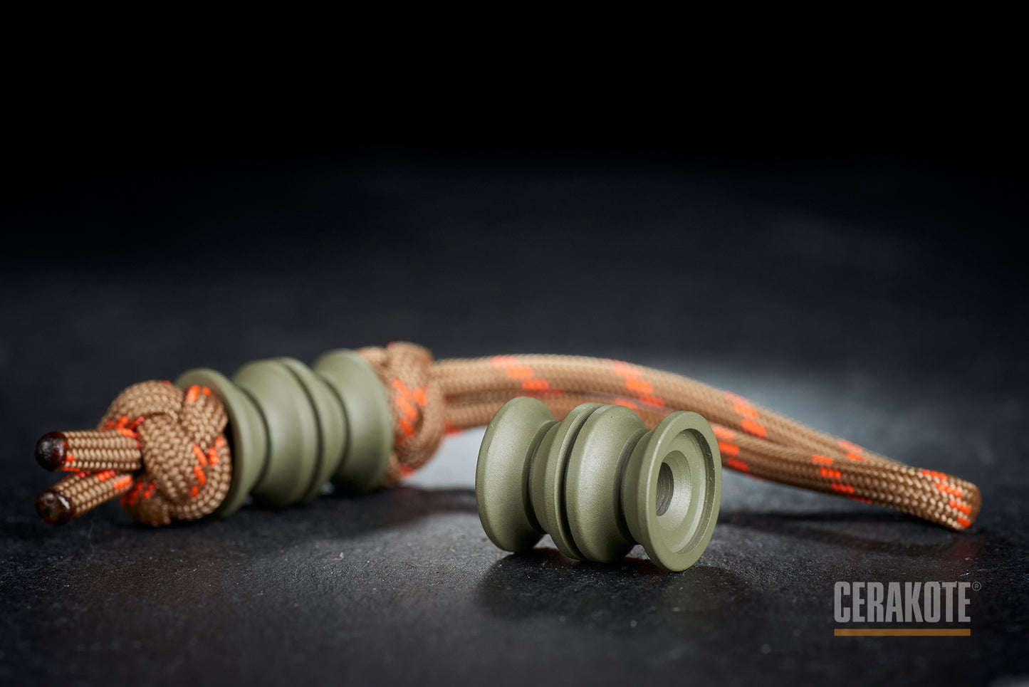 Bead For Knife Lanyard Cylinder Cerakote Coating H-248 Forest Green