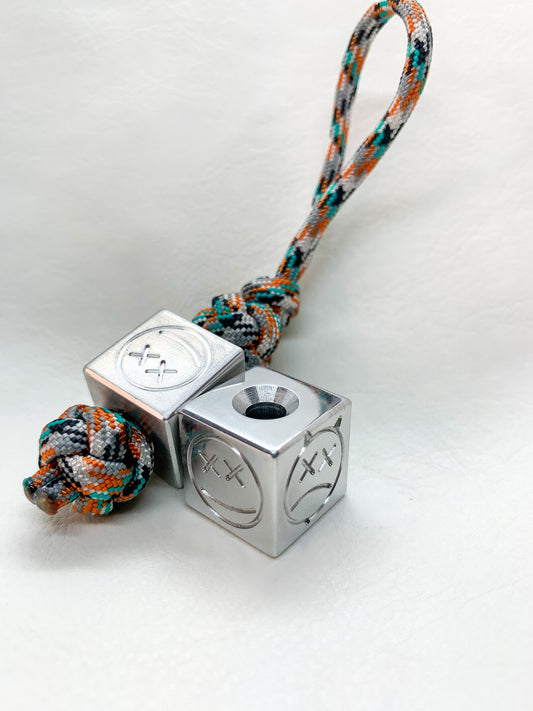 Bead Lanyard Cube Sad Face Aerospace Aluminum