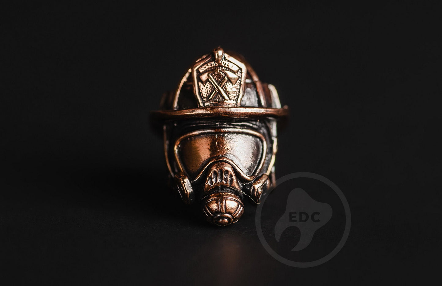 Brass EDC Lanyard Bead Fireman's Helmet