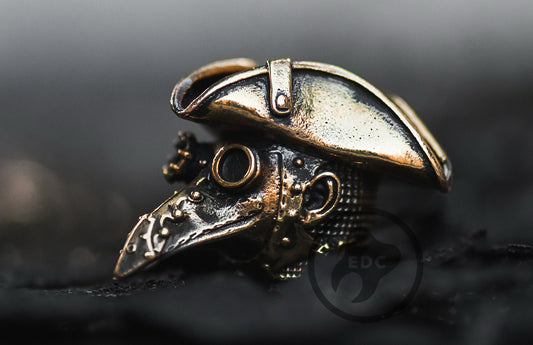 Brass EDC Lanyard Bead Plague Doctor