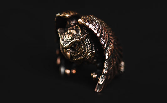 Brass EDC Paracord Bead Owl