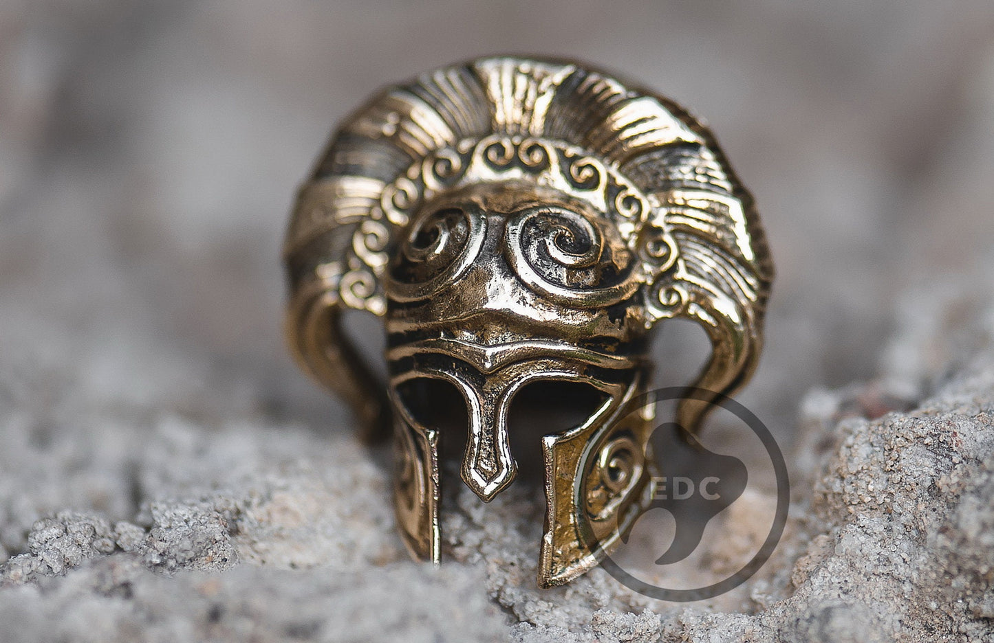 Brass Lanyard Bead EDC Greek Helmet