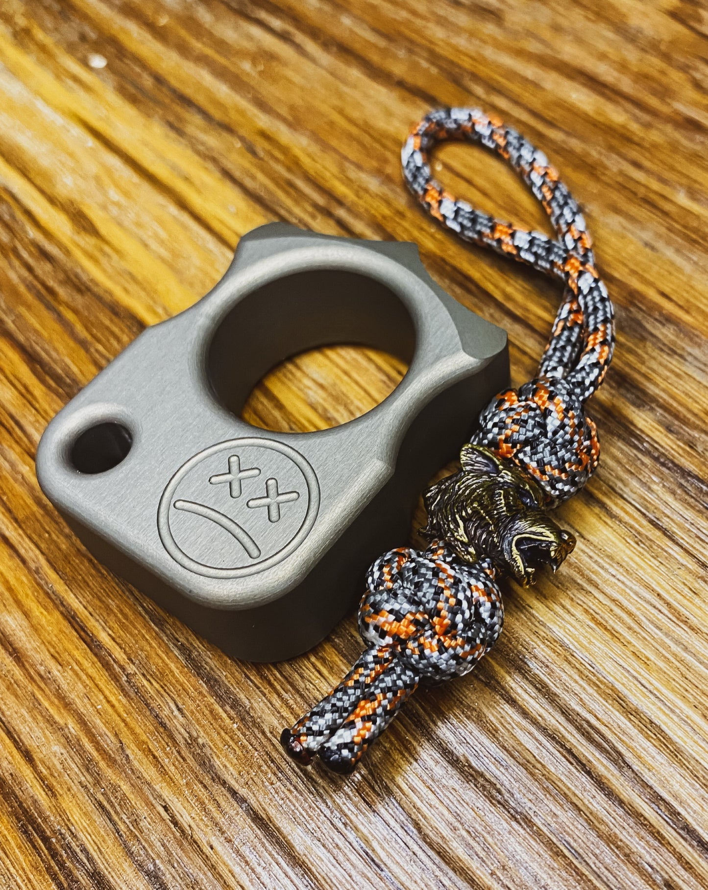 Brass Lanyard Bead Grey Wolf