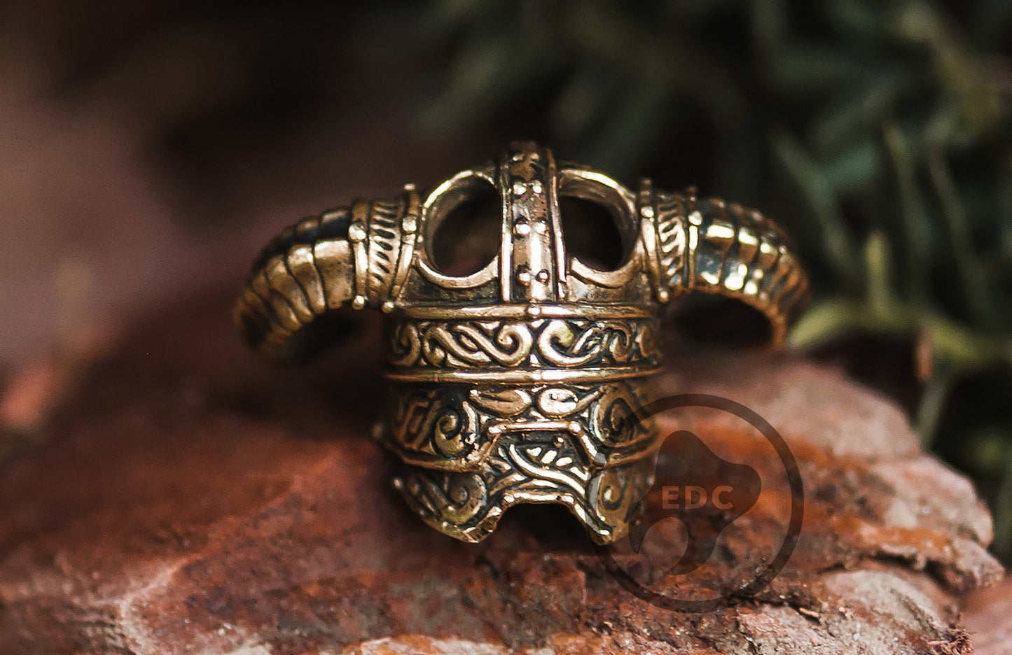 Brass Paracord Bead Dragonborn's Helmet