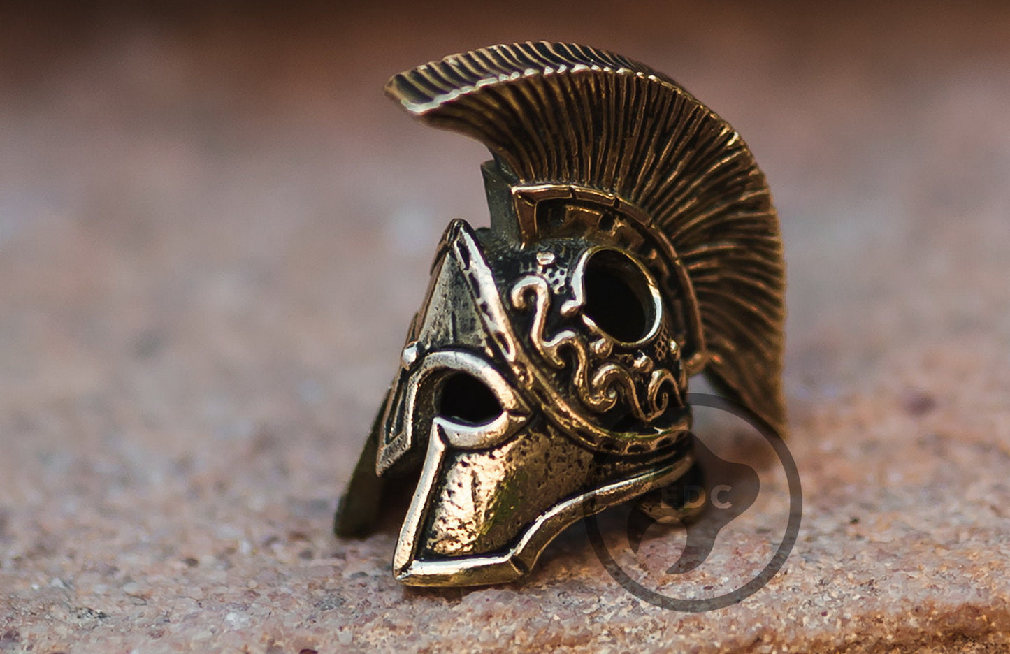 Brass Paracord Bead Spartan Helmet