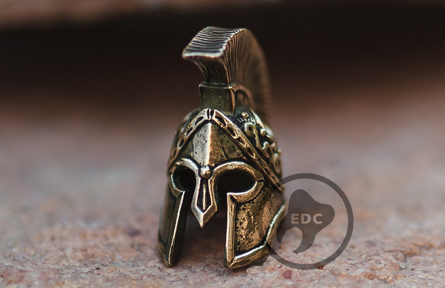 Brass Paracord Bead Spartan Helmet