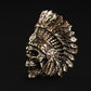 Vintage looking brass bead for lanyards Skull Indian Chief _ 2
