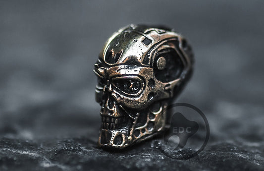 Brass Paracord Skull Bead Terminator T-800