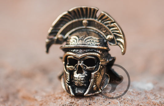 Brass Skull Bead For Paracord Centurion Helmet